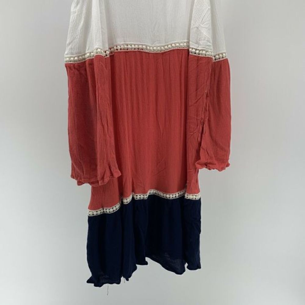Umgee Cold Shoulder Tunic Top Tri Color Medium - Picture 2 of 8